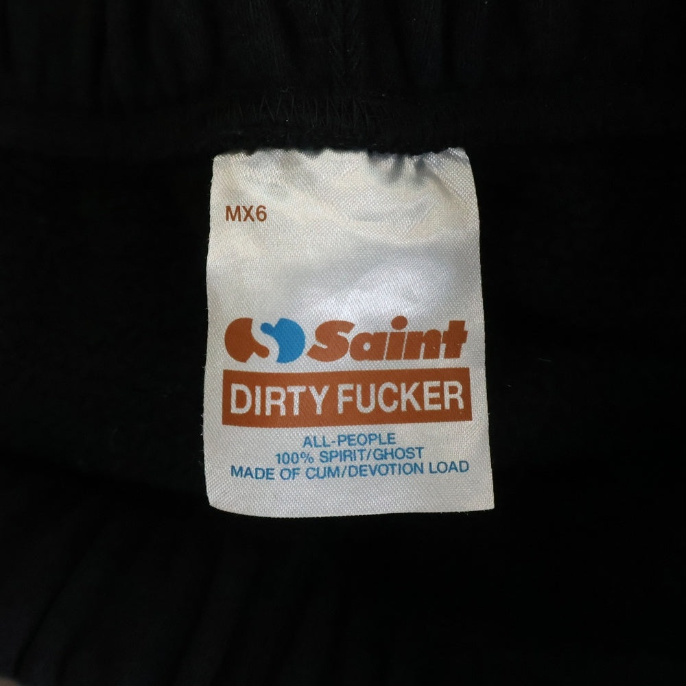 SAINT MICHAEL(セントマイケル) 25SS SWEAT PANTS SEVEN プリント スウェットパンツ ブラック SM-HR8-0000-055