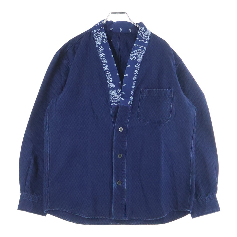 SOPH.(ソフネット) 20-21AW DENIM BIG BAND COLLAR SHIRT デニム ビッグバンドカラー 長袖シャツ インディゴ SOPH-202003