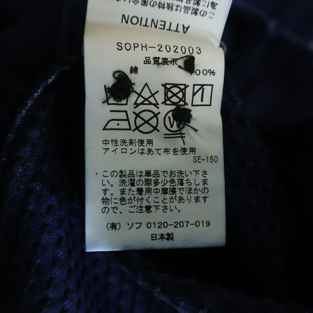 SOPH.(ソフネット) 20-21AW DENIM BIG BAND COLLAR SHIRT デニム ビッグバンドカラー 長袖シャツ インディゴ SOPH-202003