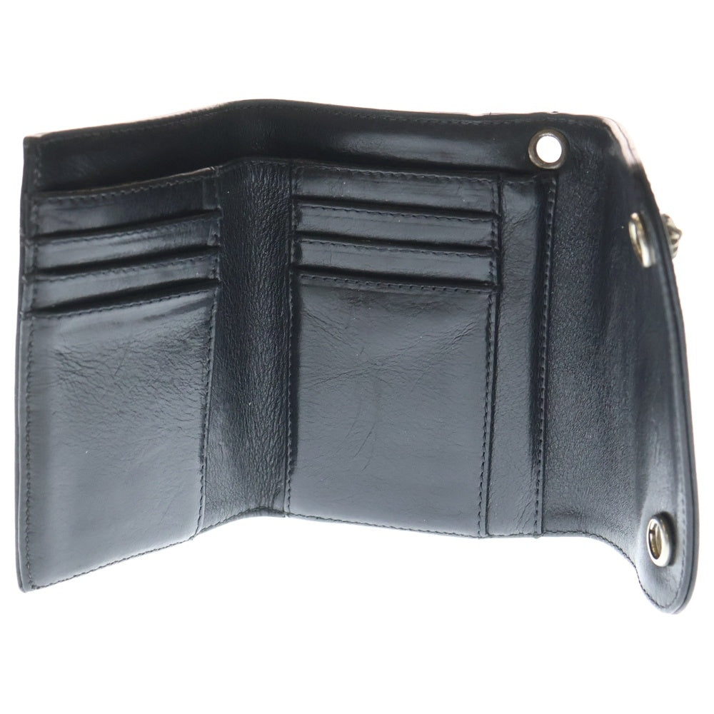 CHROME HEARTS(クロムハーツ) WAVE MINI ウェーブミニ レザーウォレット 財布 ブラック