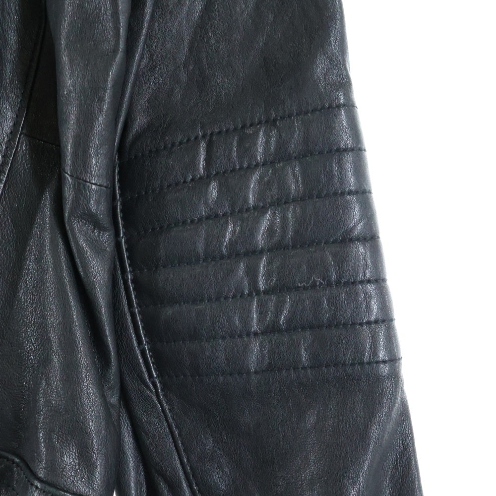 COACH(コーチ) ラムレザー ダブルライダースジャケット ブラック レディース