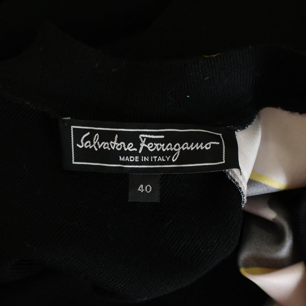 Salvatore Ferragamo(サルヴァトーレ フェラガモ) シルクサテン 花柄 ドッキングワンピース マルチカラー レディース