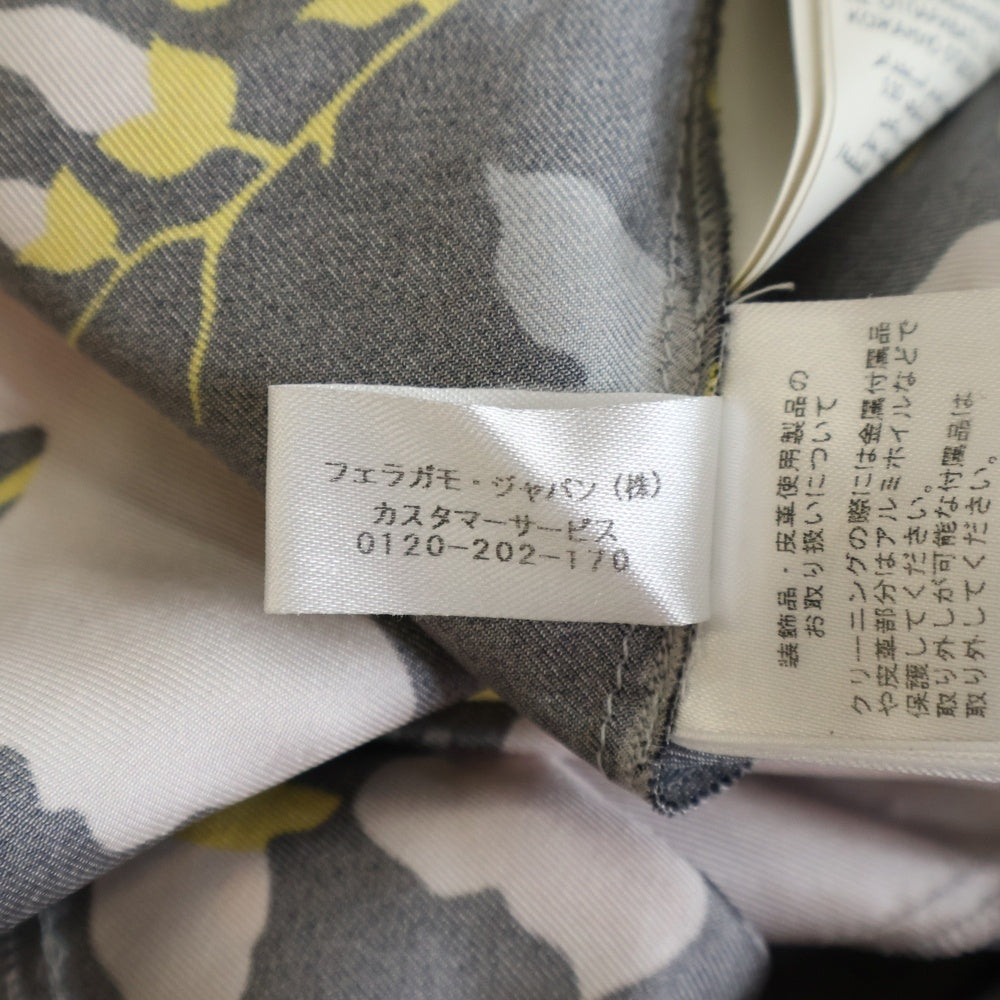 Salvatore Ferragamo(サルヴァトーレ フェラガモ) シルクサテン 花柄 ドッキングワンピース マルチカラー レディース