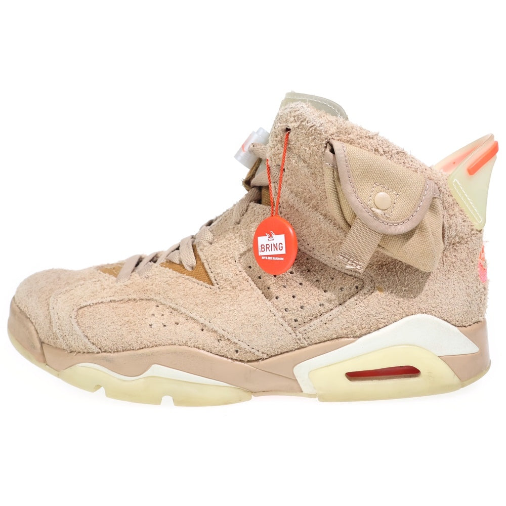 NIKE(ナイキ) ×TRAVIS SCOTT AIR JORDAN 6 RETRO SP BRITISH KAHKI DH0690-200 トラヴィススコット エアジョーダン6 レトロ ハイカットスニーカー ベージュ US8.5/26.5cm