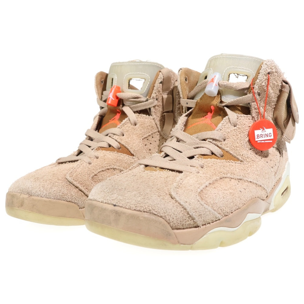 NIKE(ナイキ) ×TRAVIS SCOTT AIR JORDAN 6 RETRO SP BRITISH KAHKI DH0690-200 トラヴィススコット エアジョーダン6 レトロ ハイカットスニーカー ベージュ US8.5/26.5cm
