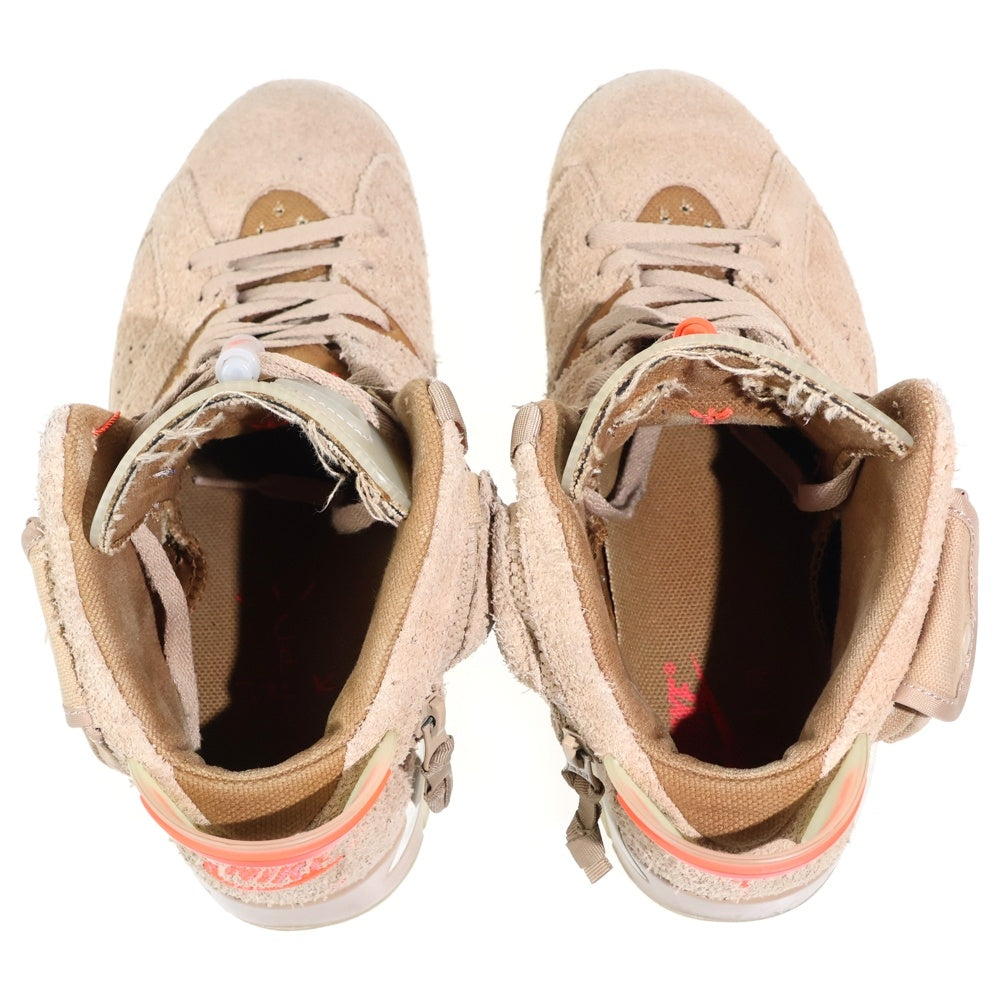 NIKE(ナイキ) ×TRAVIS SCOTT AIR JORDAN 6 RETRO SP BRITISH KAHKI DH0690-200 トラヴィススコット エアジョーダン6 レトロ ハイカットスニーカー ベージュ US8.5/26.5cm