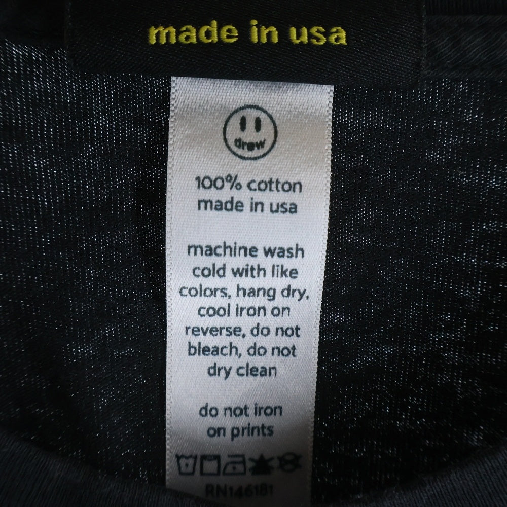 drew house(ドリューハウス) マスコットTシャツ フロントロゴ 半袖カットソー コットン ブラック