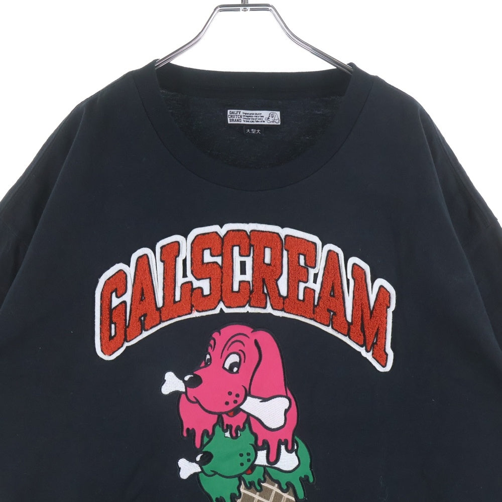 GALFY(ガルフィー) ビックロゴ 刺繍 とろけるわんわんTee 半袖カットソー ブラック