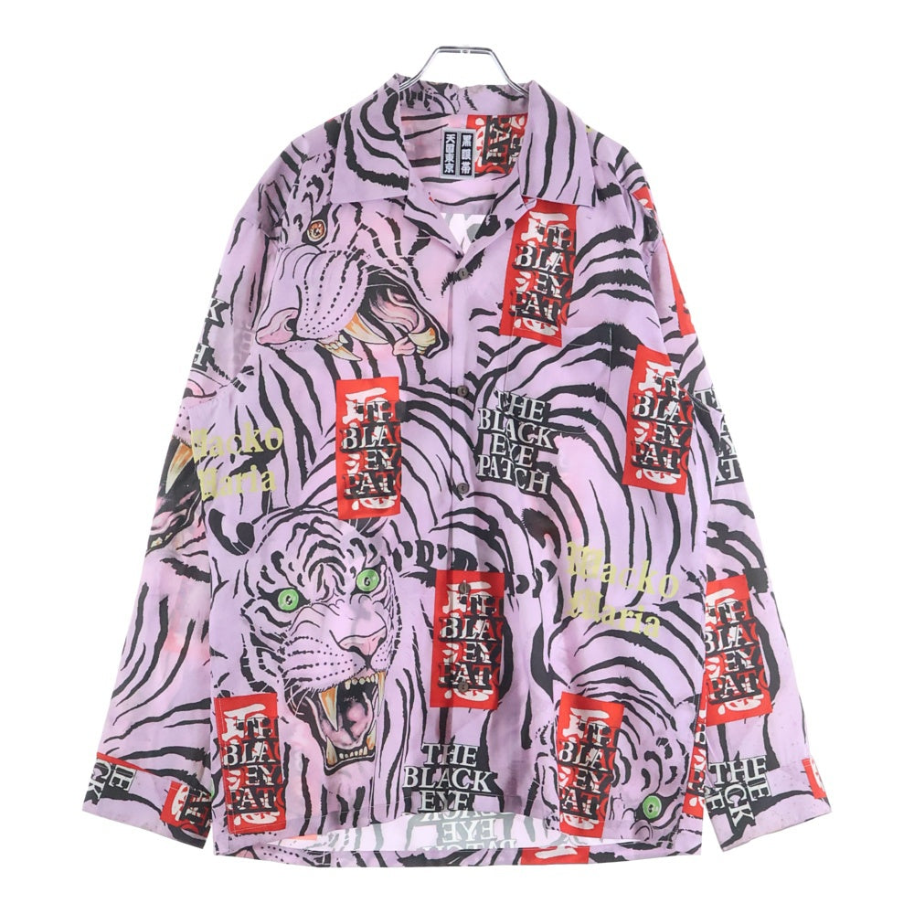 THE BLACK EYE PATCH(ブラックアイパッチ) 22AW×Wacko Maria 黒眼帯 天国東京 長袖シャツ パープル