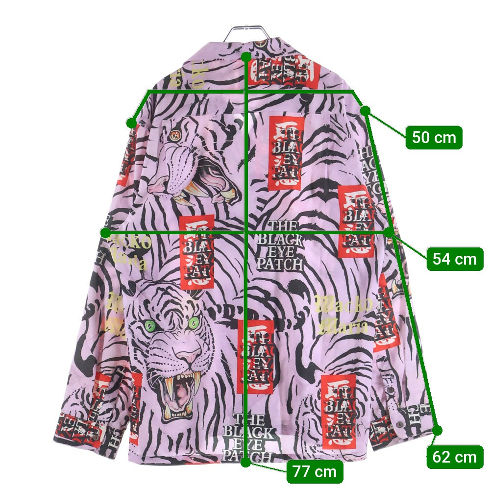 THE BLACK EYE PATCH(ブラックアイパッチ) 22AW×Wacko Maria 黒眼帯 天国東京 長袖シャツ パープル