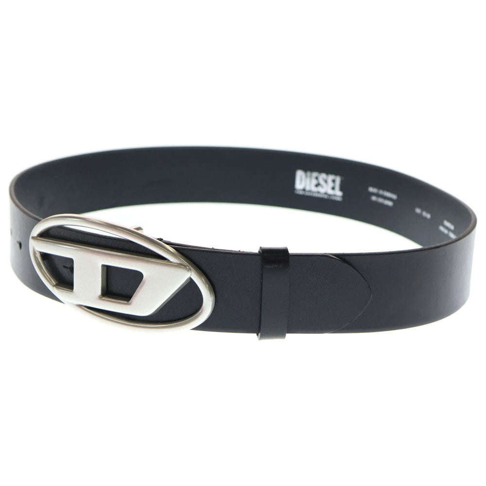 DIESEL(ディーゼル) B-1DR Dロゴバックル レザーベルト ブラック X08516