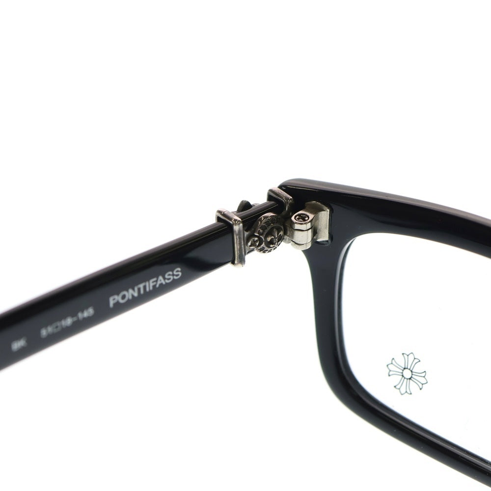 CHROME HEARTS(クロムハーツ) PONTIFASS BSフレア装飾 スクエアレンズサングラス アイウェア ブラック/シルバー
