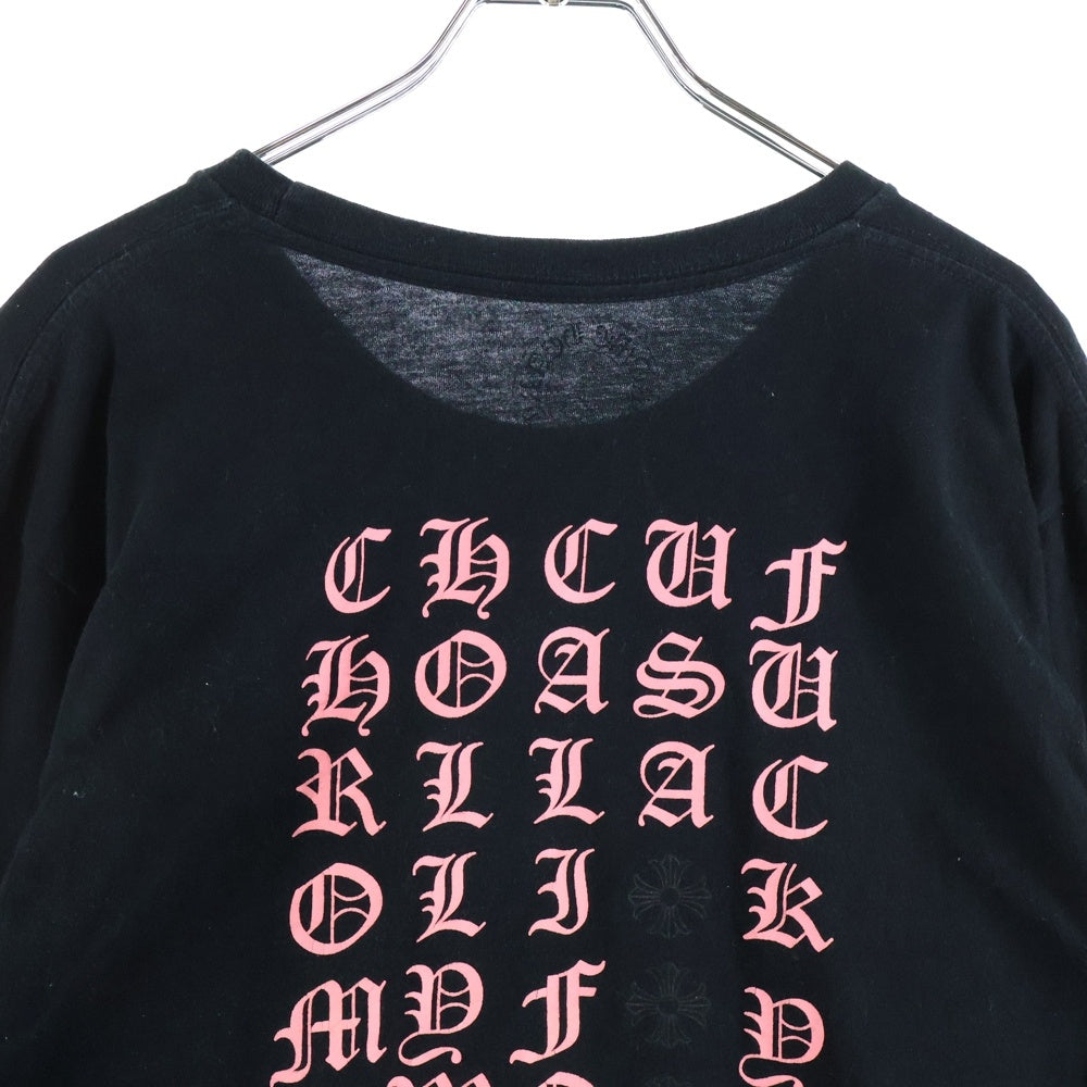 CHROME HEARTS(クロムハーツ) BACK LETTERING LOGO TEE バックレタリングロゴ 長袖Tシャツ カットソー ブラック/ピンク