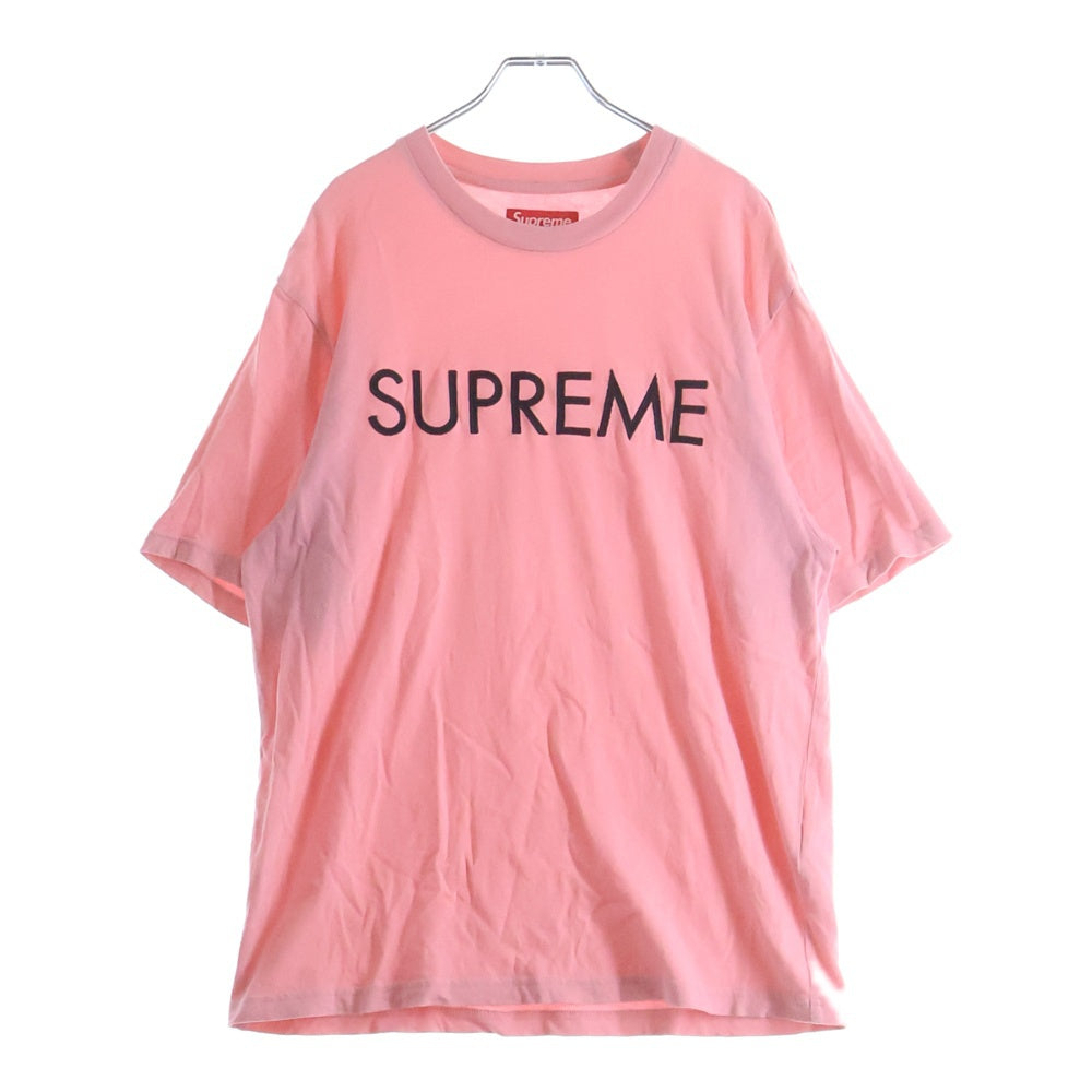 SUPREME(シュプリーム) Capital S/S Top Pink フロントロゴ 半袖シャツ 