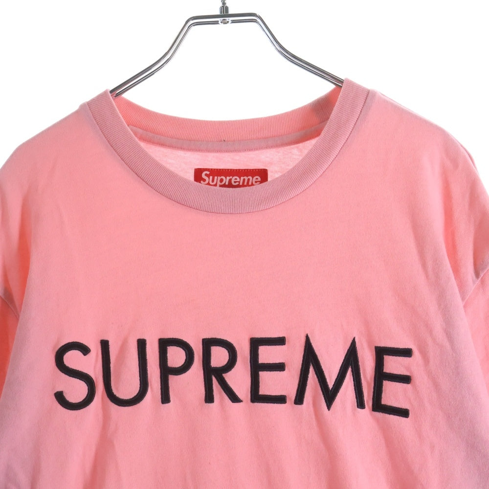 SUPREME(シュプリーム) Capital S/S Top Pink フロントロゴ 半袖シャツカットソー ピンク