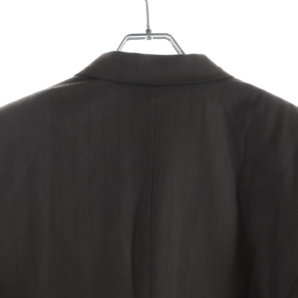 LITTLEBIG(リトルビッグ) 22AW Striped Fly Front Jacket ストライプフライフロントジャケット テーラードジャケット ブラウン LB223-JK04