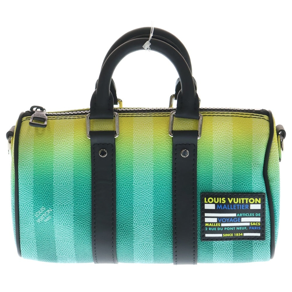 LOUIS VUITTON(ルイヴィトン) キーポル XS ダミエストライプ PVC コーティングキャンバス レザー ハンドバッグ グリーン/イエロー/ブラック レディース M59949