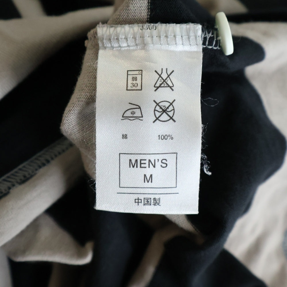 NIKE(ナイキ) ラガーシャツ 刺繍ロゴ ボーダー 長袖ポロシャツ ブラック/グレー