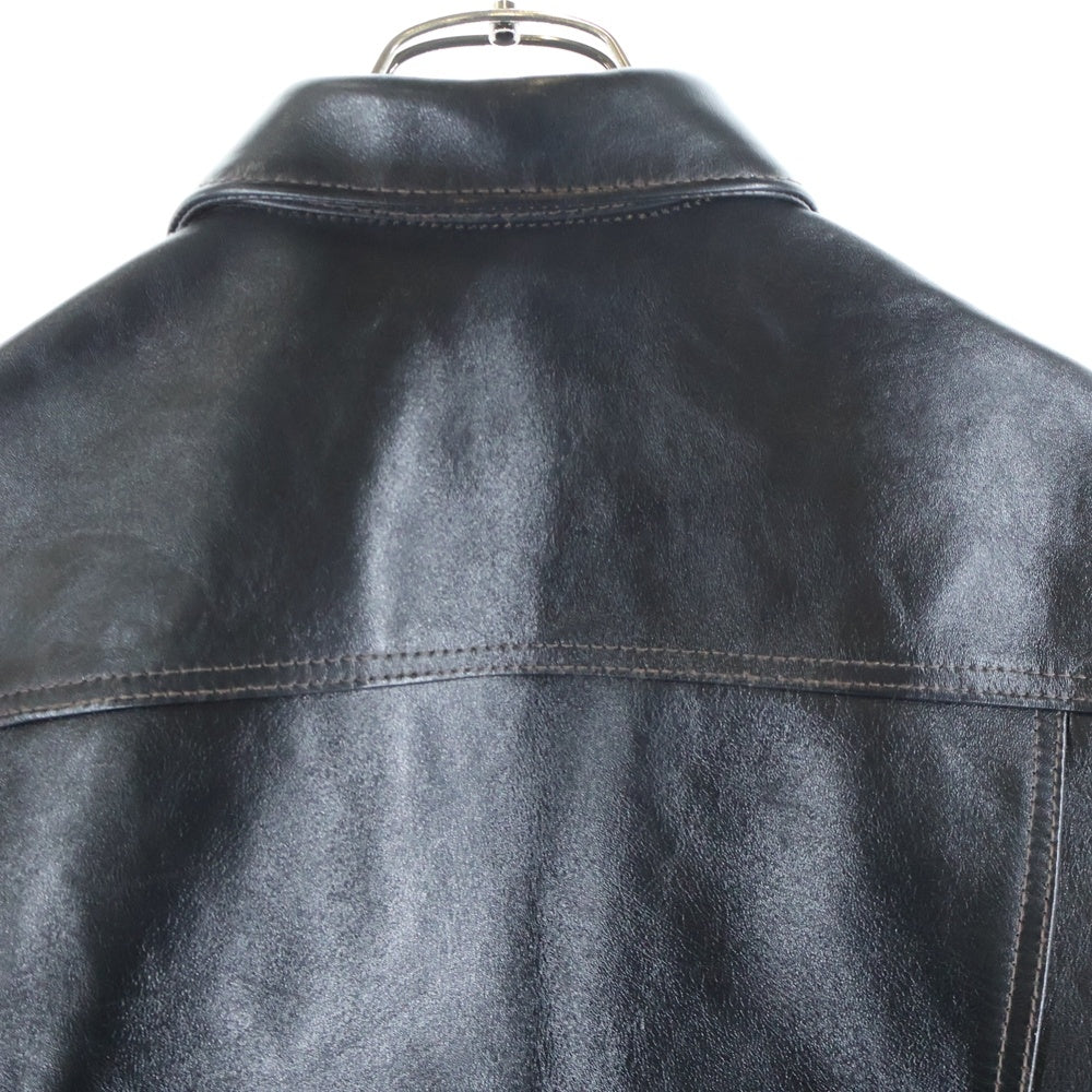 NO BRAND(ノーブランド) DOUBLE HELIX(ダブルヘリックス) 茶芯ホースハイド 馬革 レザージャケット 2nd セカンドモデル レザージャケット ブラック