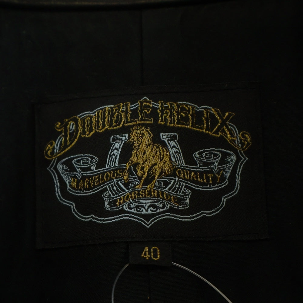 NO BRAND(ノーブランド) DOUBLE HELIX(ダブルヘリックス) 茶芯ホースハイド 馬革 レザージャケット 2nd セカンドモデル レザージャケット ブラック