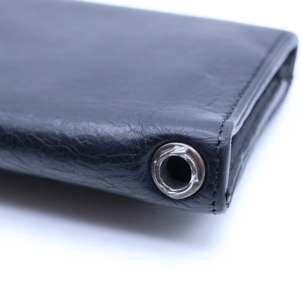 CHROME HEARTS(クロムハーツ) 3FOLD 3フォールド クロスボールボタン レザーウォレット 財布 ブラック BCA364