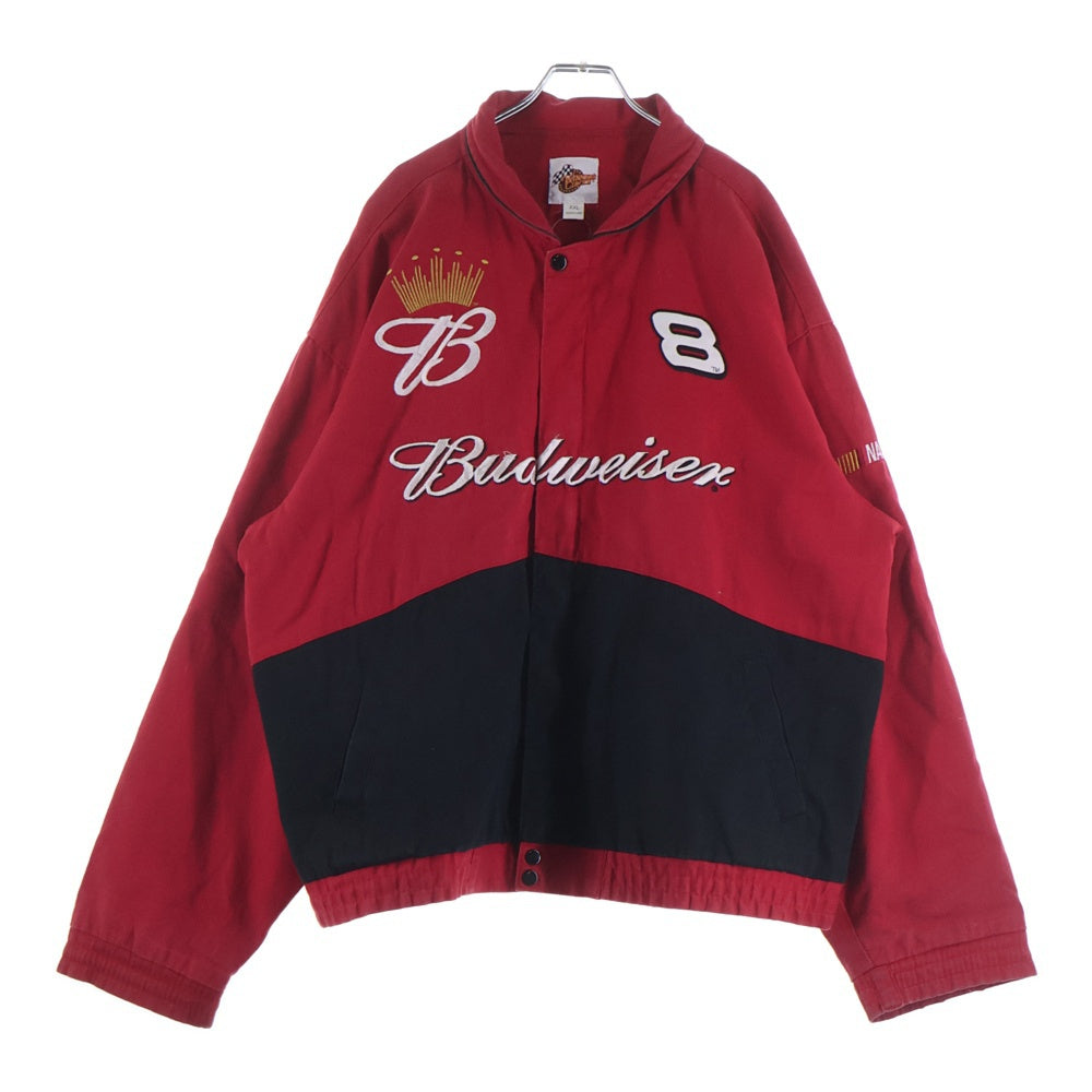 NO BRAND(ノーブランド) WINNERS CIRCLE Budweiser 両面刺繍入り レーシングジャケット レッド