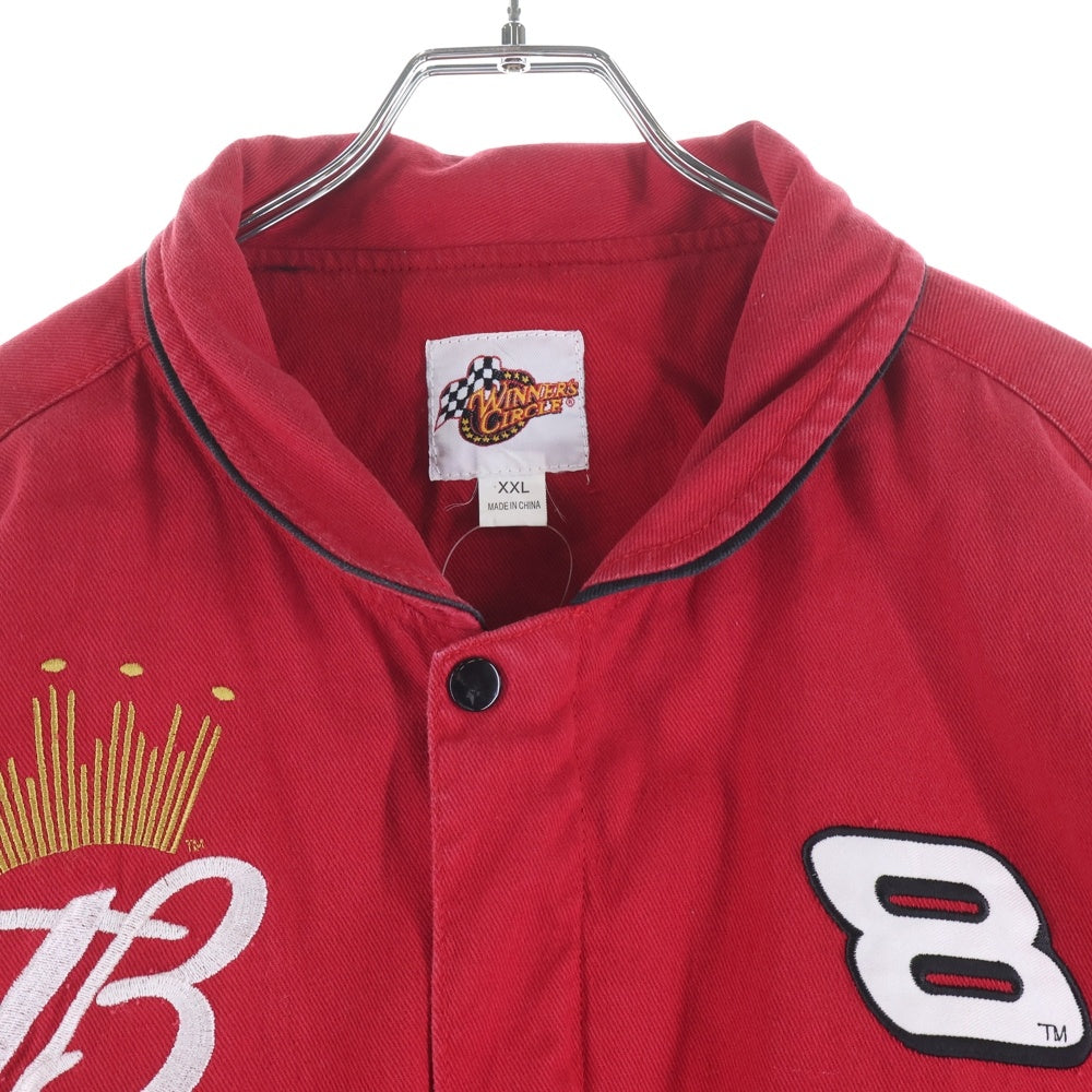 NO BRAND(ノーブランド) WINNERS CIRCLE Budweiser 両面刺繍入り レーシングジャケット レッド