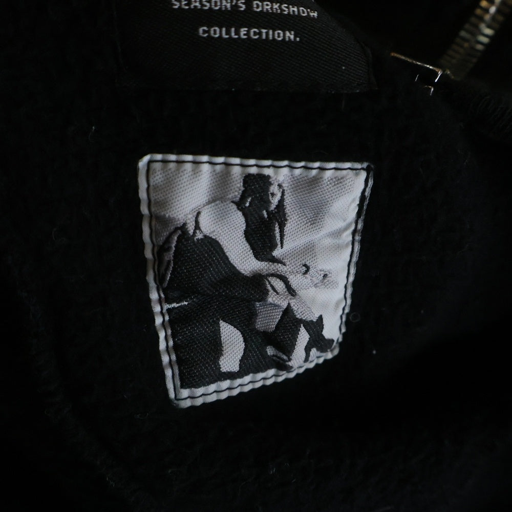 Rick Owens DRKSHDW(リックオウエンス ダークシャドウ) 22AW Jason S Hoodie ジップアップパーカー フーディー ブラック DU02B4276-FEP1