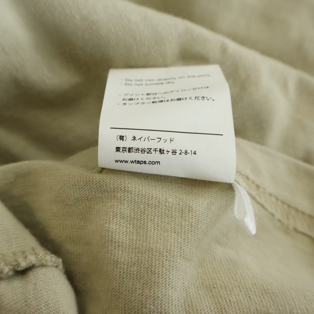WTAPS(ダブルタップス) SCREEN TEE 両面プリント 半袖Tシャツ カットソー ベージュ
