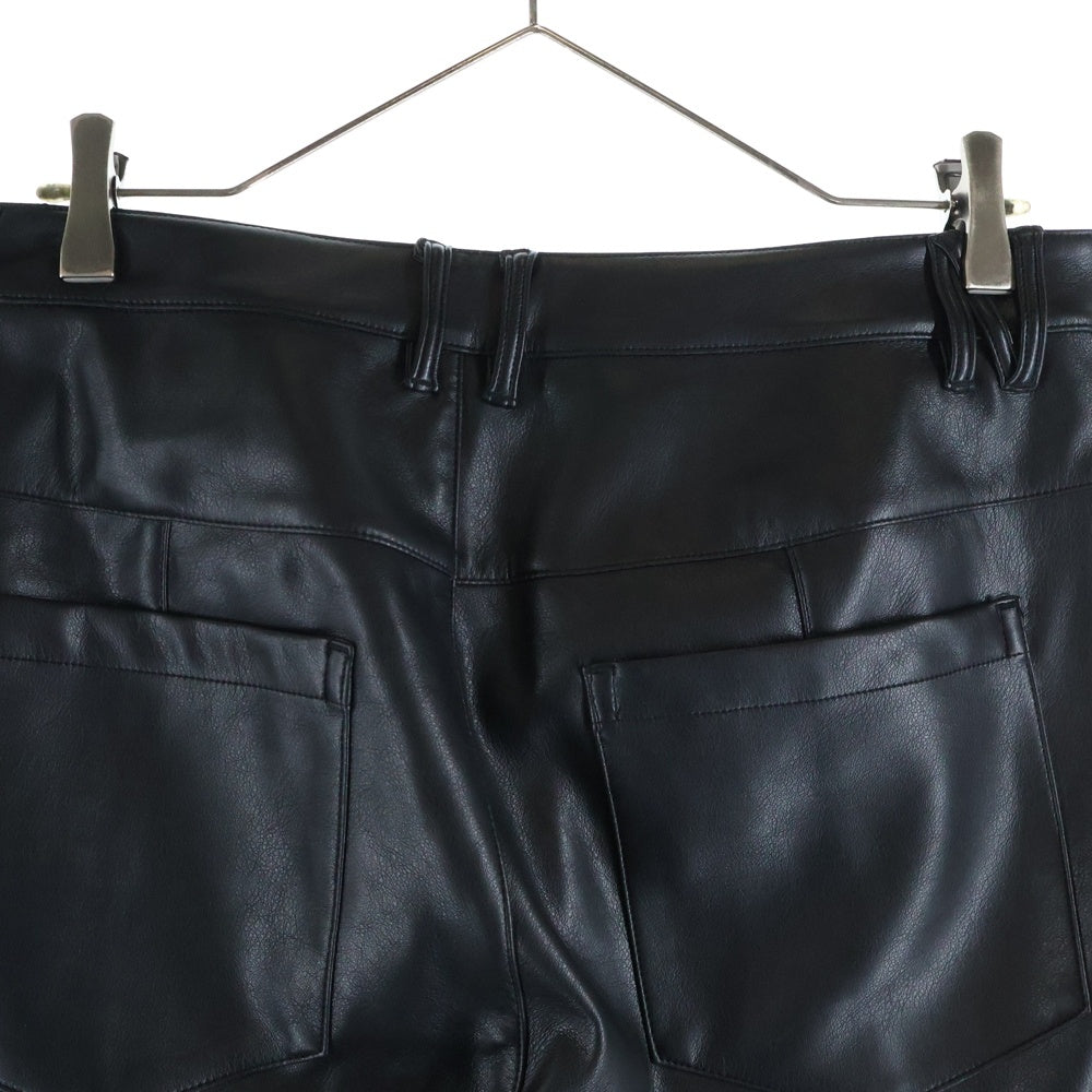 LAST NEST(ラスト ネスト) 25SS LEATHER SLIM TROUSER フェイクレザーパンツ ブラック