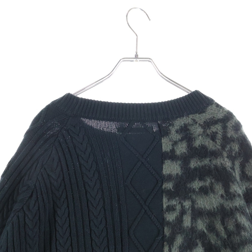 NO BRAND(ノーブランド) STAMPD(スタンプド)Cheetah Blocked Sweater チーター ブロックド ニットセーター ブラック