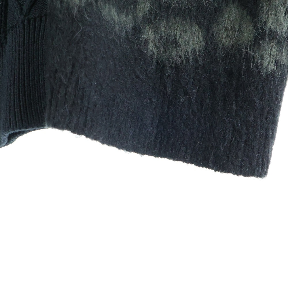 NO BRAND(ノーブランド) STAMPD(スタンプド)Cheetah Blocked Sweater チーター ブロックド ニットセーター ブラック
