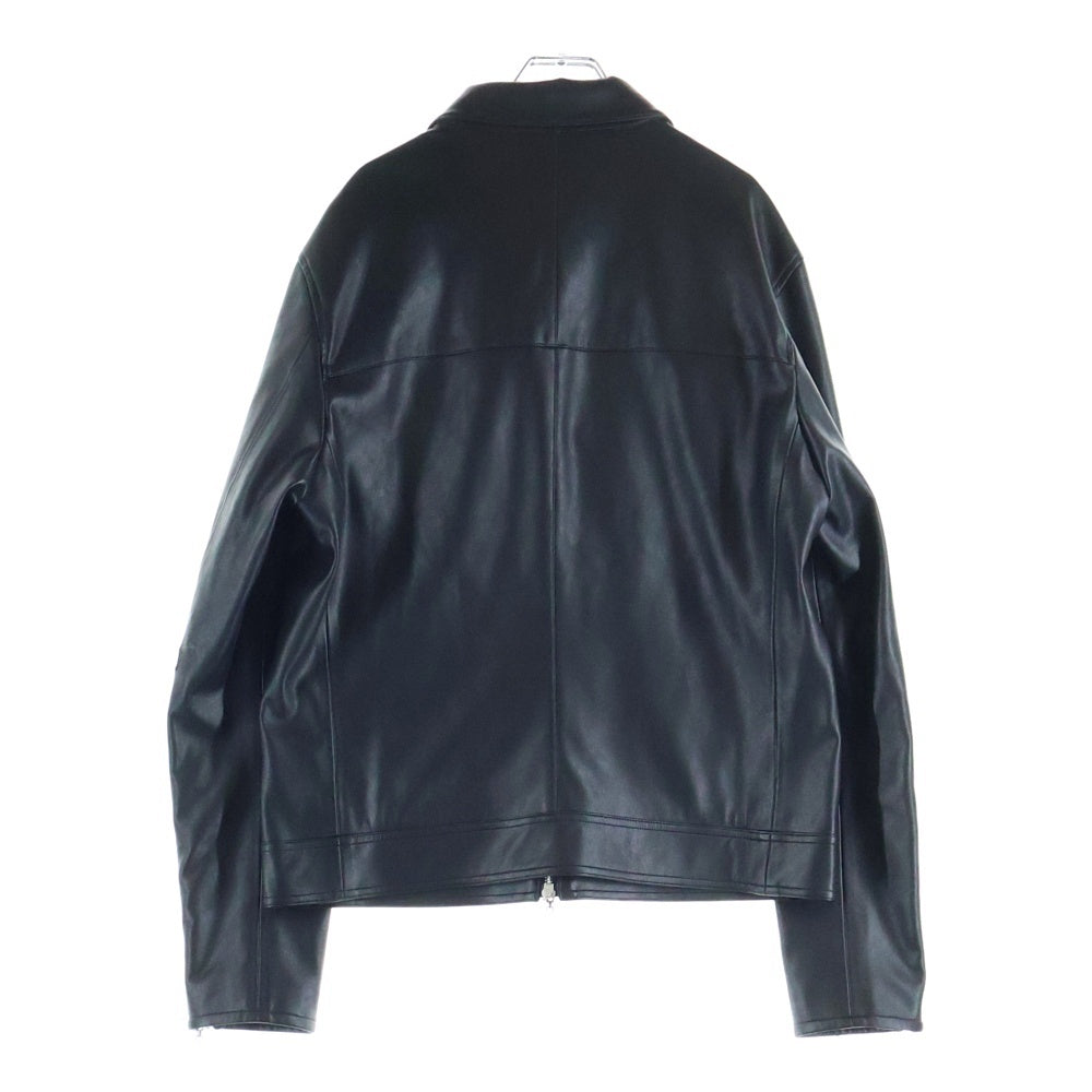 LAST NEST(ラスト ネスト) 25SS LEATHER SWING TOP フェイクレザー スウィングトップ ジップアップジャケット ブラック