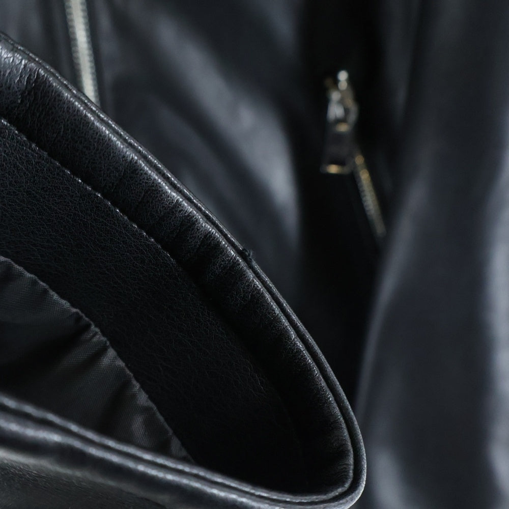 LAST NEST(ラスト ネスト) 25SS LEATHER SWING TOP フェイクレザー スウィングトップ ジップアップジャケット ブラック