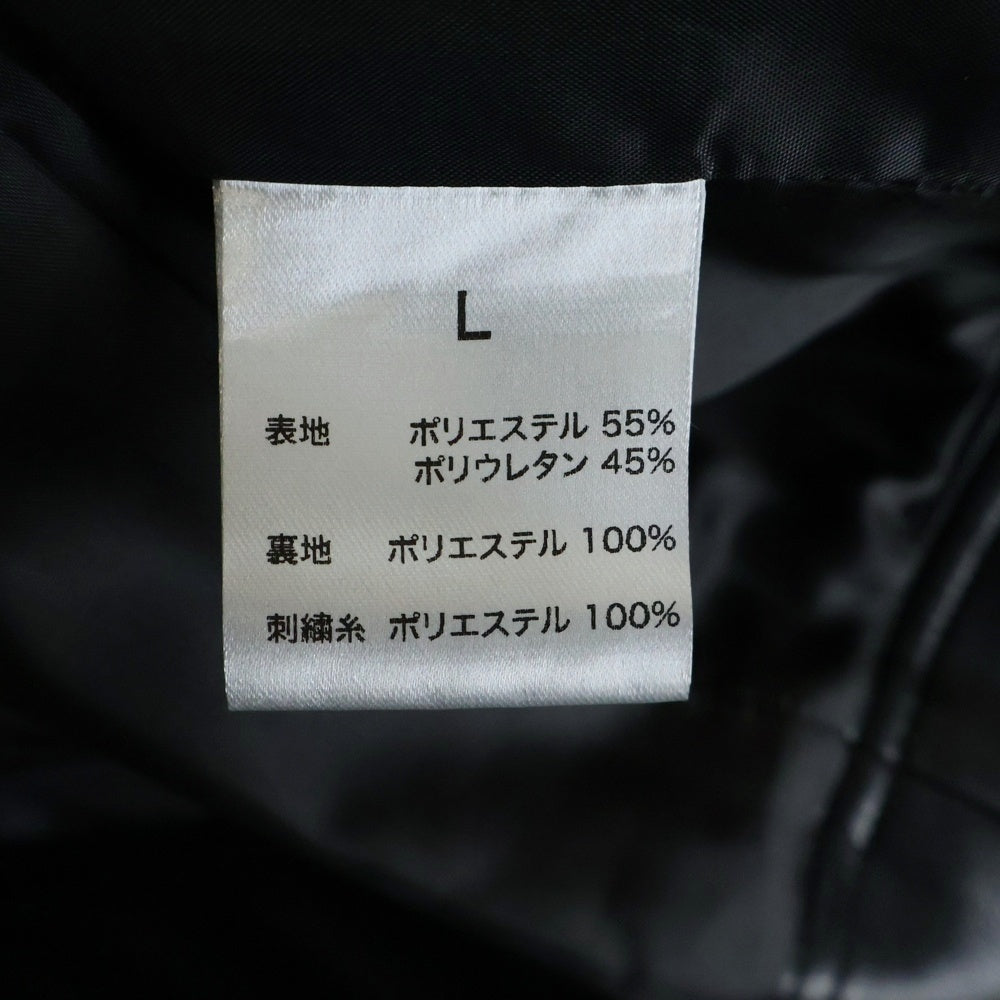 LAST NEST(ラスト ネスト) 25SS LEATHER SWING TOP フェイクレザー スウィングトップ ジップアップジャケット ブラック