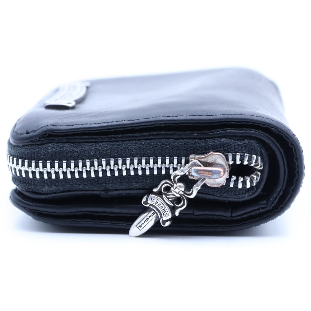 CHROME HEARTS(クロムハーツ) SQ ZIP BILL スクエアジップビル レザーウォレット 財布 ブラック BCA376
