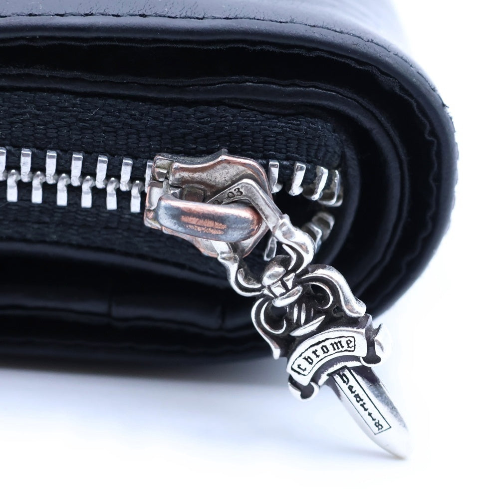 CHROME HEARTS(クロムハーツ) SQ ZIP BILL スクエアジップビル レザーウォレット 財布 ブラック BCA376