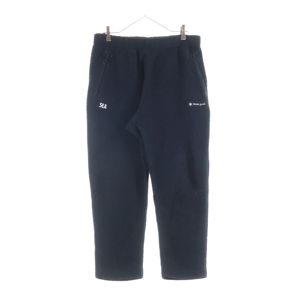 snow peak(スノーピーク) 21AW×WIND AND SEA BOA FLEECE PANT ウィンダンシー ボア フリースパンツ ブラック WAS-PA-21AW701