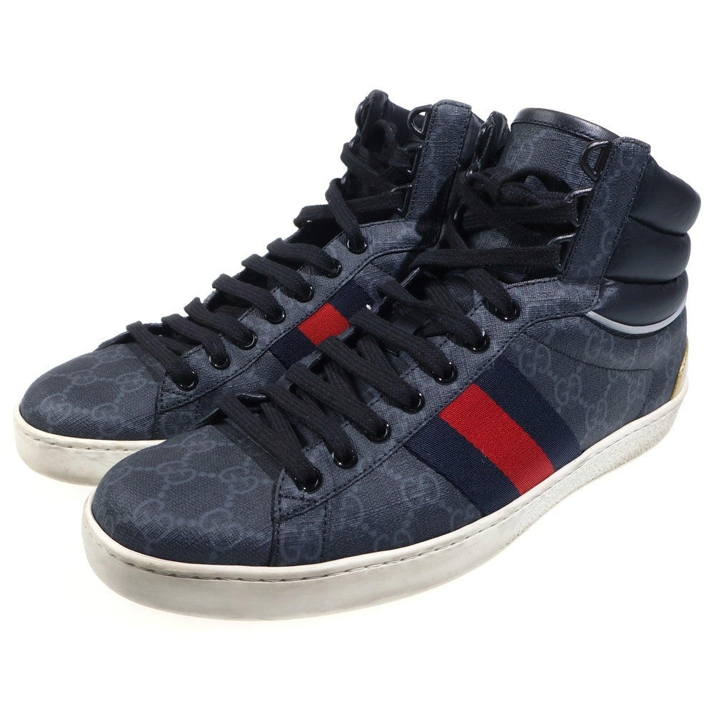 GUCCI(グッチ) Ace GG High Top ハイカットスニーカー ブラック 555197