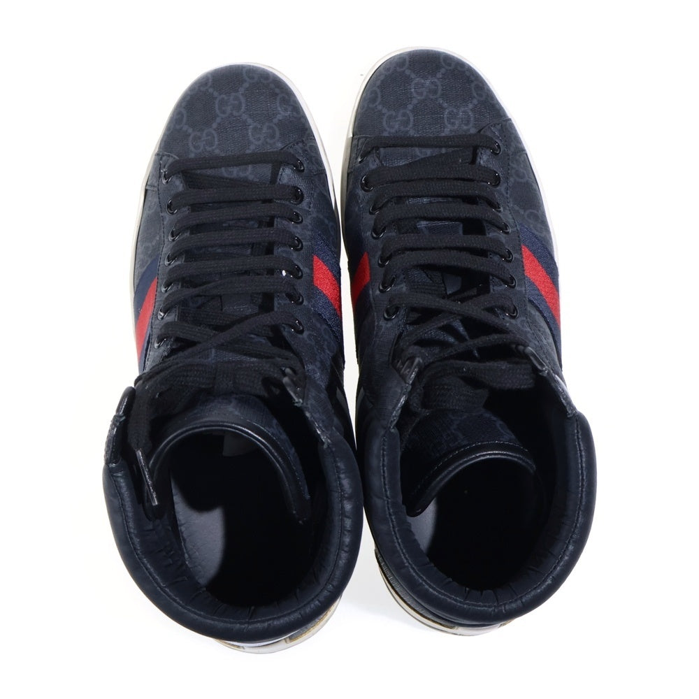 GUCCI(グッチ) Ace GG High Top ハイカットスニーカー ブラック 555197