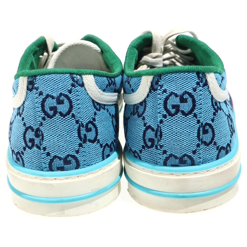 GUCCI(グッチ) TENNIS 1997 シェリーライン GG総柄 ローカットスニーカー ブルー 663657