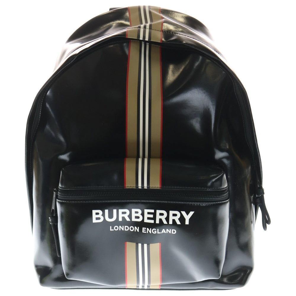 BURBERRY(バーバリー) パテント ロゴ バックパック リュック ブラック 8030015 レディース