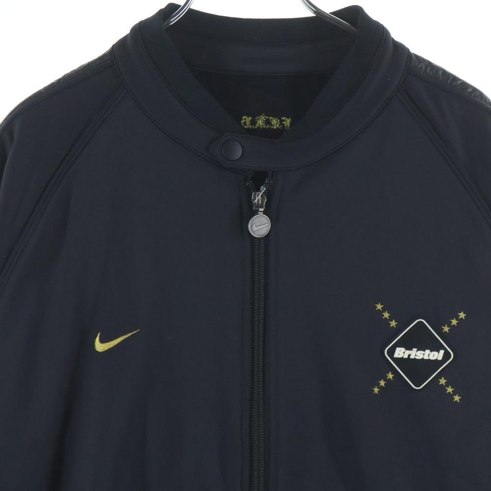 F.C.R.B./F.C.Real Bristol/FCRB(エフシーアールビー/エフシーレアルブリストル) ×TRACK JACKET ナイキ レザー切替 トラックジャケット ブラック 193915-010