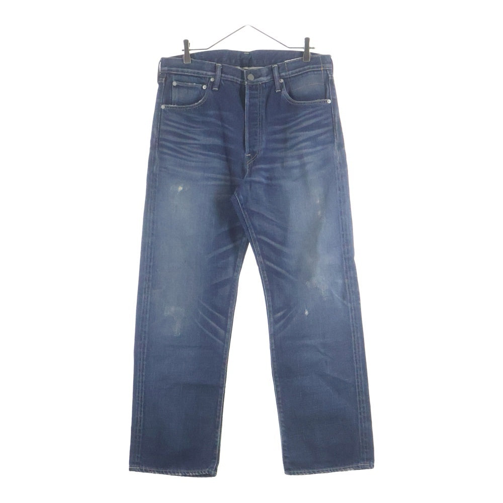 VISVIM(ヴィスヴィム) FLUXUS DENIM 01D3 パイソンパッチ フライボタン ストレートデニムパンツ インディゴ