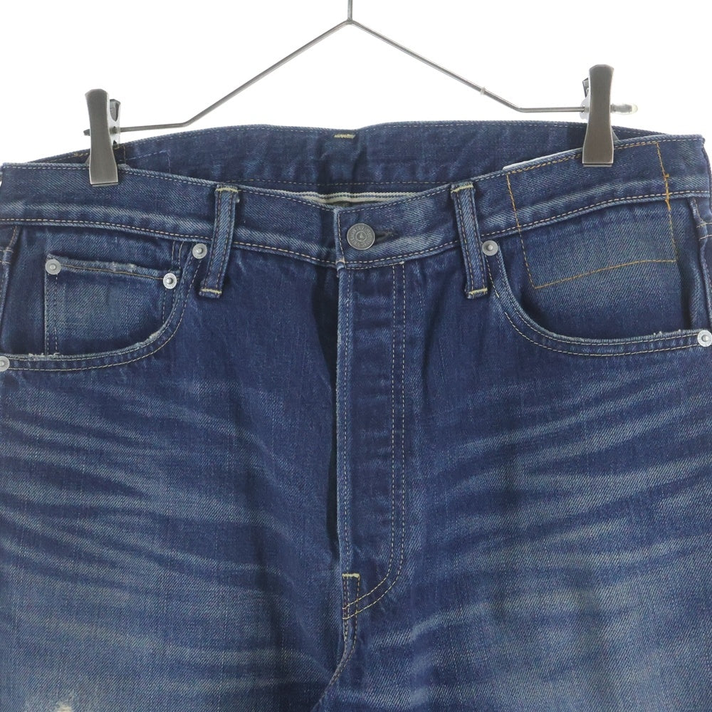 VISVIM(ヴィスヴィム) FLUXUS DENIM 01D3 パイソンパッチ フライボタン ストレートデニムパンツ インディゴ