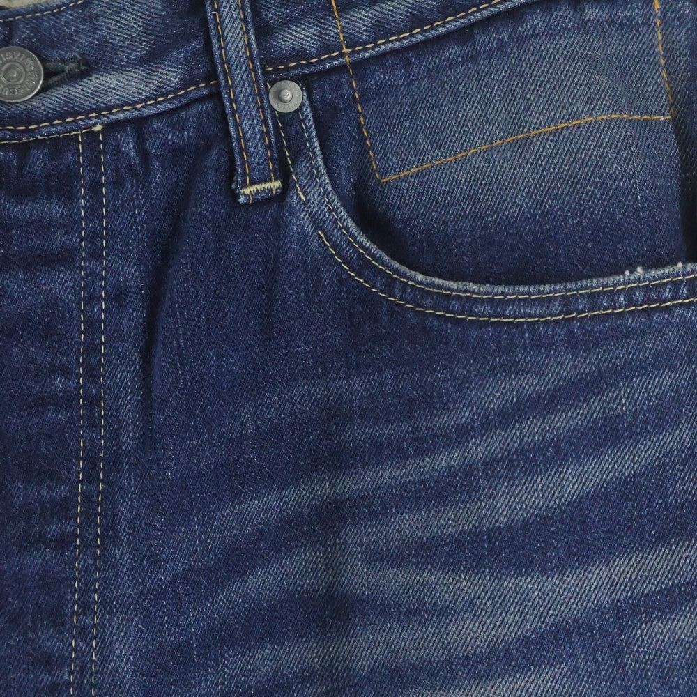 VISVIM(ヴィスヴィム) FLUXUS DENIM 01D3 パイソンパッチ フライボタン ストレートデニムパンツ インディゴ