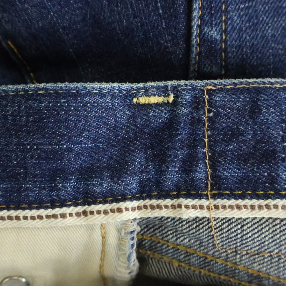 VISVIM(ヴィスヴィム) FLUXUS DENIM パイソンパッチ ボタンフライ ダメージ ストレートデニムパンツ インディゴ