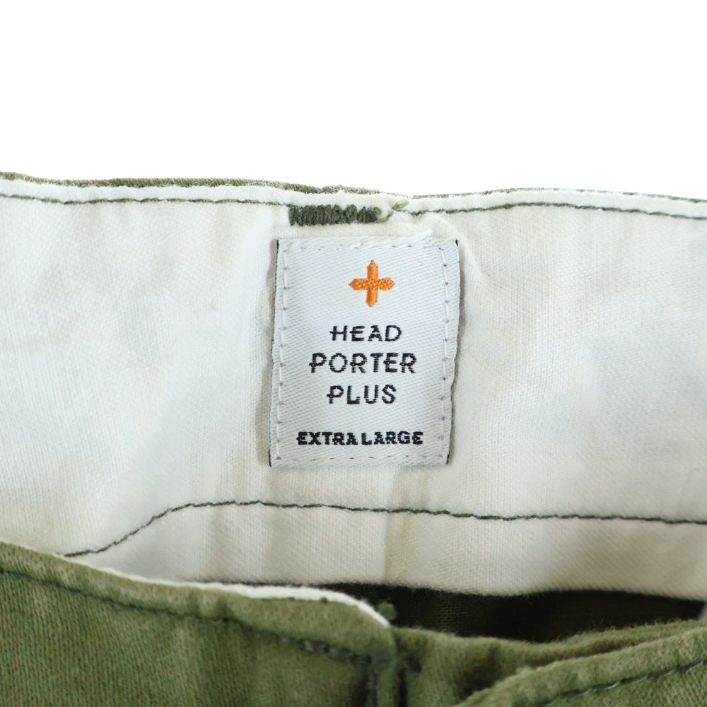 NO BRAND(ノーブランド) HEAD PORTER PLUS(ヘッドポータープラス)コットン ミリタリー カーゴパンツ カーキ