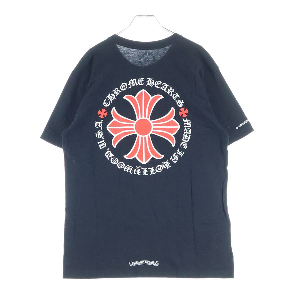 CHROME HEARTS(クロムハーツ) HOLLYWOOD LIMITED RED CH PLUS HORESESHOE TEE ハリウッド CHプリント ポケット半袖Tシャツ カットソー ブラック/レッド