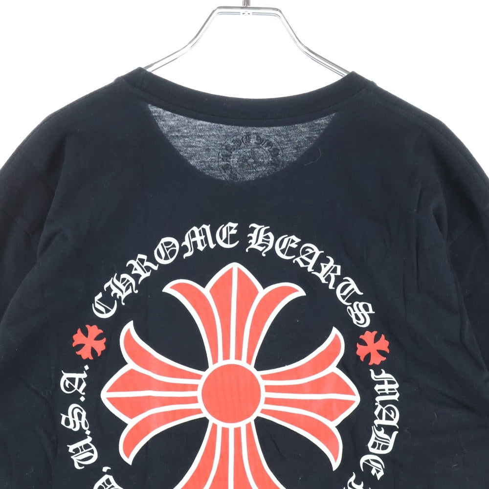 CHROME HEARTS(クロムハーツ) HOLLYWOOD LIMITED RED CH PLUS HORESESHOE TEE ハリウッド CHプリント ポケット半袖Tシャツ カットソー ブラック/レッド